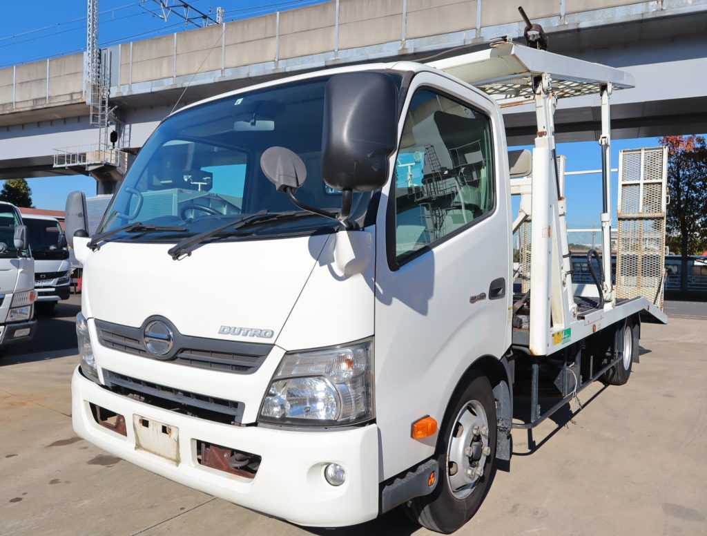 PZX-5591】H26.3日野のデュトロ 3.5tキャリアカー 2台積 ラジコン付