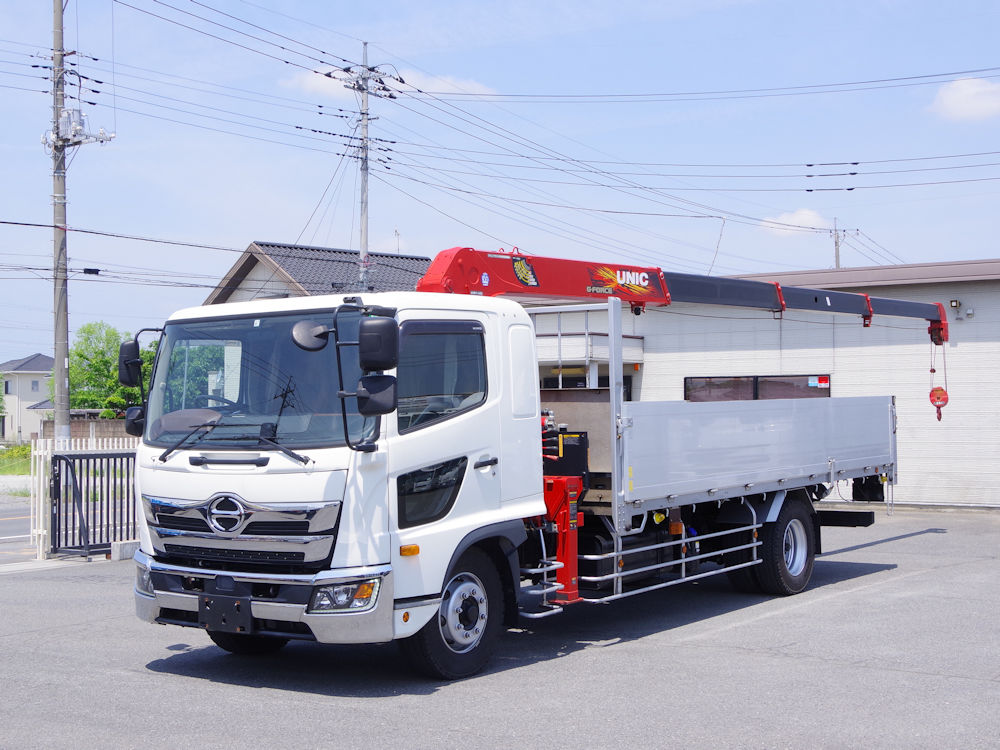 FC-3223】R1.6日野のレンジャー 増tワイドユニック製4段クレーン